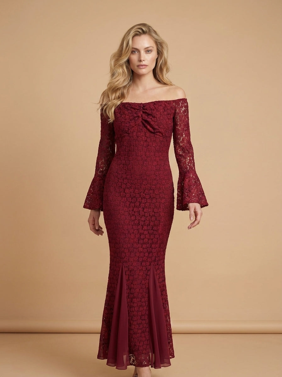 Dantel Dress Long off shoulder