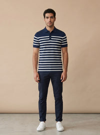 Tommy White Blue Stripes