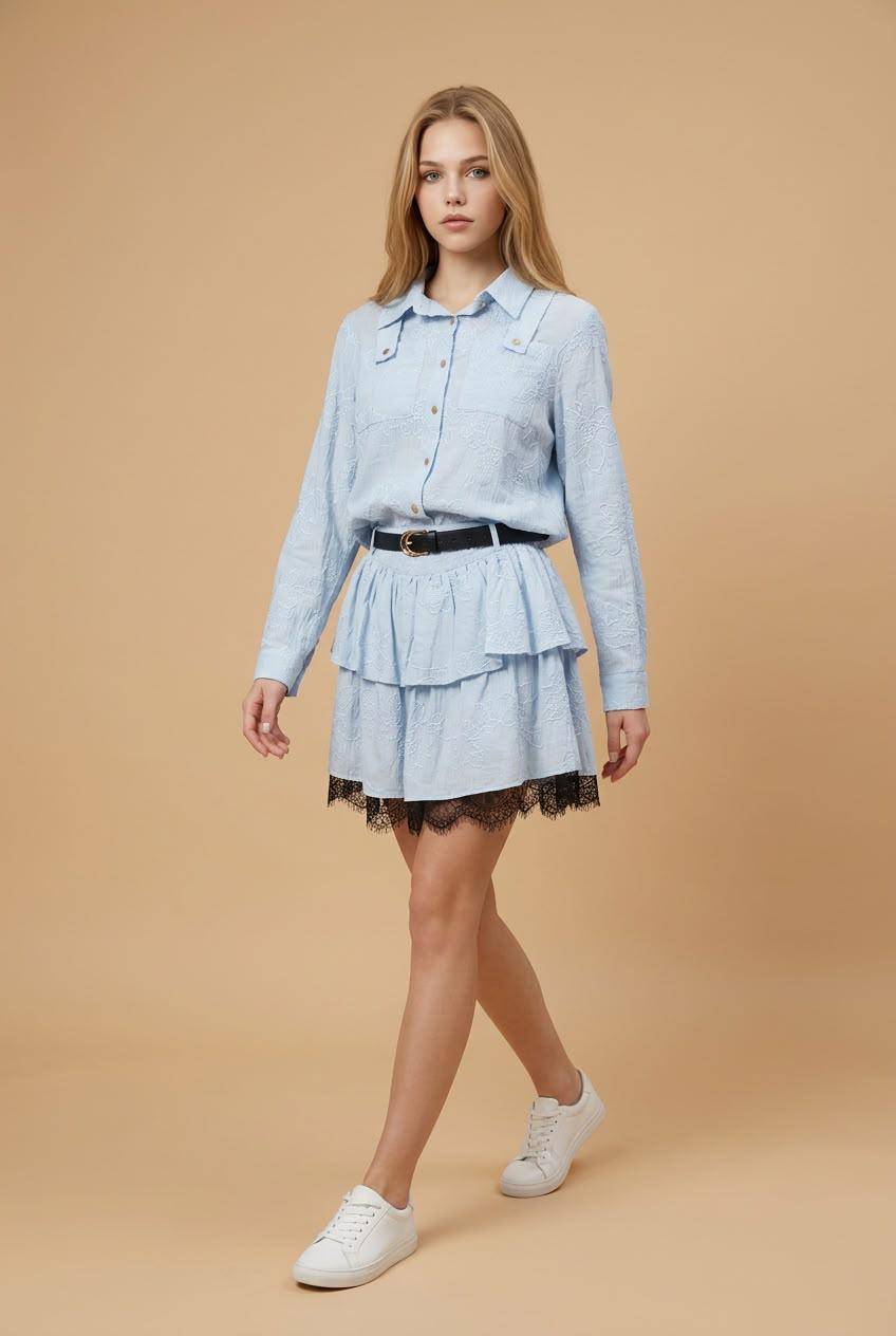 Skirt Shirt Set Dantel